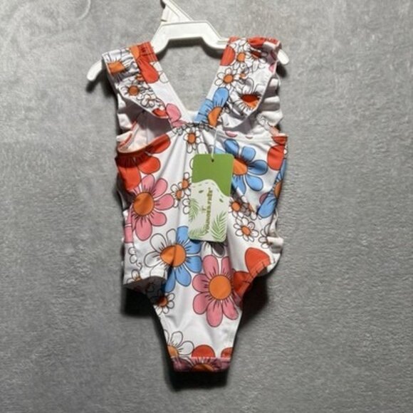 NWT Younger Tree Girl's 18-24 Month One-Piece Swimsuit Ruffles Floral Print - Picture 3 of 6
